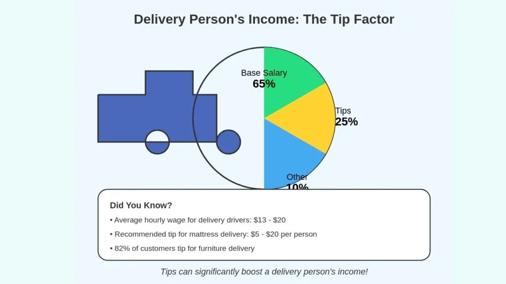 A delivery person's income