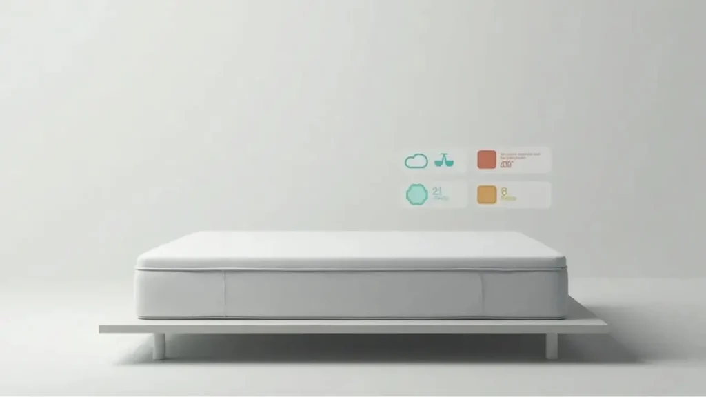 A mattress on an adjustable base showing different firmness levels