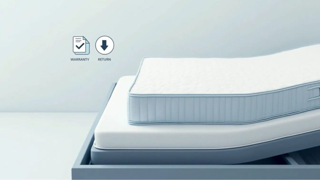 A mattress with a warranty document