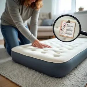 A-person-conducting-a-visual-inspection-of-an-air-mattress