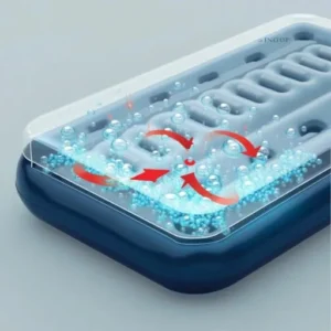 An air mattress with visible air bubbles inside